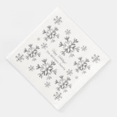 Elegante Gray Imitate Silver Snowflakes Weihnachte Serviette (Ecke)