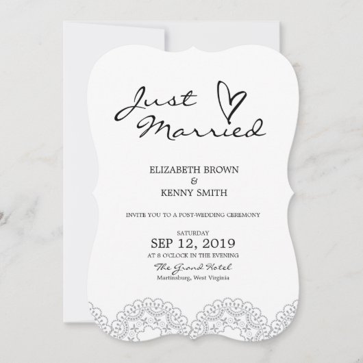 Elegante Gray Lace Wedding Announcements Card Einladung (Vorderseite)