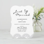 Elegante Gray Lace Wedding Announcements Card Einladung (Stehend Vorderseite)