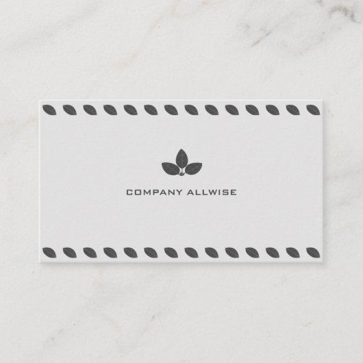 Elegante Gray Laurel Blätter auf Silver Color Visitenkarte (Vorderseite)