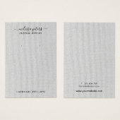 Elegante Gray Linen Jewelry Earring Display Card (Vorne & Hinten)
