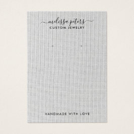 Elegante Gray Linen Jewelry Earring Display Card