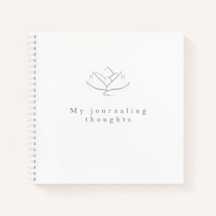Elegante Gray Lotus Blume Journalistengedanken Notizblock