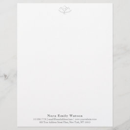 Elegante Gray Lotus Blume Yoga Lehrer Briefbogen