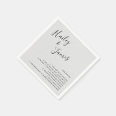 Elegante Gray Moderne Hochzeit Serviette (Ecke)
