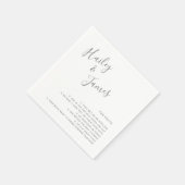 Elegante Gray Moderne Hochzeit Serviette (Ecke)