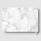 Elegante Gray Rose Gold Palm Tree Marmorhochzeit Gästebuch (Rückseite)