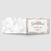 Elegante Gray Rose Gold Palm Tree Marmorhochzeit Gästebuch (Voll)