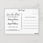 Elegante Gray Save the Date Foto Collage | Postkarte (Rückseite)