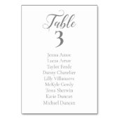Elegante Gray Script Seating Chart Cards Tischnummer (Rückseite)