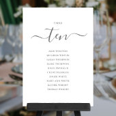 Elegante Gray Script Tischnummer 10 Sitzungstabell