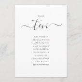 Elegante Gray Script Tischnummer 10 Sitzungstabell (Vorderseite)