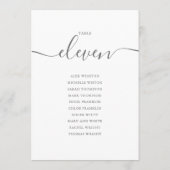 Elegante Gray Script Tischnummer 11 Seating Chart (Rückseite)