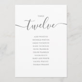 Elegante Gray Script Tischnummer 12 Seating Chart (Vorderseite)