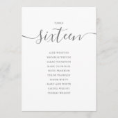 Elegante Gray Script Tischnummer 16 Seating Chart (Vorderseite)