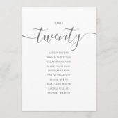 Elegante Gray Script Tischnummer 20 Seating Chart (Rückseite)