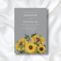 Elegante Gray Sunflowers Hochzeit