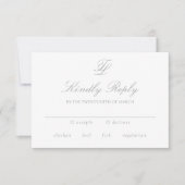 Elegante Gray Traditionelle Hochzeit RSVP Karte (Vorderseite)