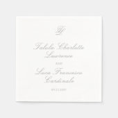 Elegante Gray Traditionelle Hochzeit Serviette (Vorderseite)