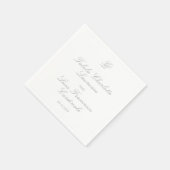 Elegante Gray Traditionelle Hochzeit Serviette (Ecke)