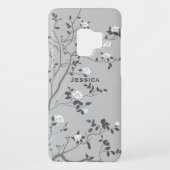 Elegante Gray Tree Blossom Personalisiert Case-Mate Samsung Galaxy Hülle (Rückseite)