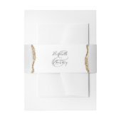Elegante Gray White Gold Agate Wedding Einladungsbanderole (Vorderseite Beispiel)