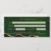 Elegante Green Agate Geschenkkarte (Rückseite)