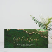 Elegante Green Agate Geschenkkarte (Stehend Vorderseite)