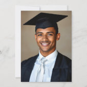 Elegante Green and Gold Graduation Party mit Foto Einladung (Rückseite)