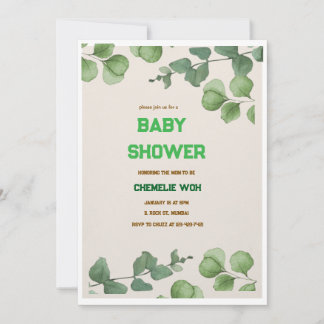 Elegante Green Baby Shower Einladungskarte