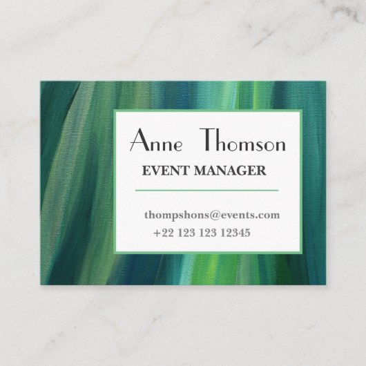 Elegante Green Beruflich Business Card Visitenkarte (Vorderseite)
