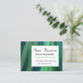 Elegante Green Beruflich Business Card Visitenkarte (Stehend Vorderseite)