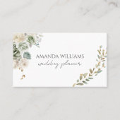 Elegante Green Blume QR Code Social Business Card Visitenkarte (Vorderseite)