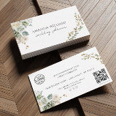 Elegante Green Blume QR Code Social Business Card Visitenkarte