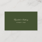 Elegante Green Boho Spirals Hochzeiten Platzkarten (Rückseite)