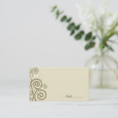 Elegante Green Boho Spirals Hochzeiten Platzkarten (Stehend Vorderseite)