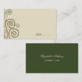 Elegante Green Boho Spirals Hochzeiten Platzkarten (Vorne/Hinten)