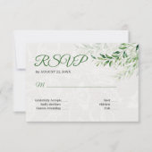 Elegante Green Botanical Wedding RSVP Card (Vorderseite)