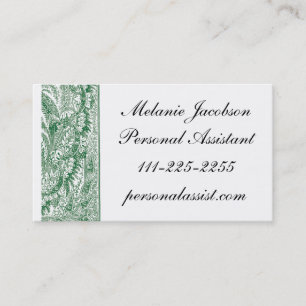 Elegante Green Brocade-Grenz-Visitenkarte Visitenkarte