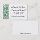 Elegante Green Brocade-Grenzkarte Visitenkarte (Vorne/Hinten)