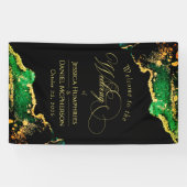 Elegante Green Bronze Gold Wedding Banner (Horizontal)