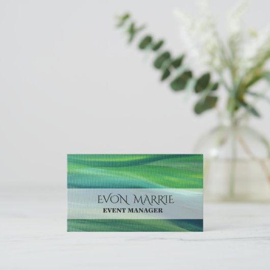 Elegante Green Business Card Visitenkarte (Stehend Vorderseite)
