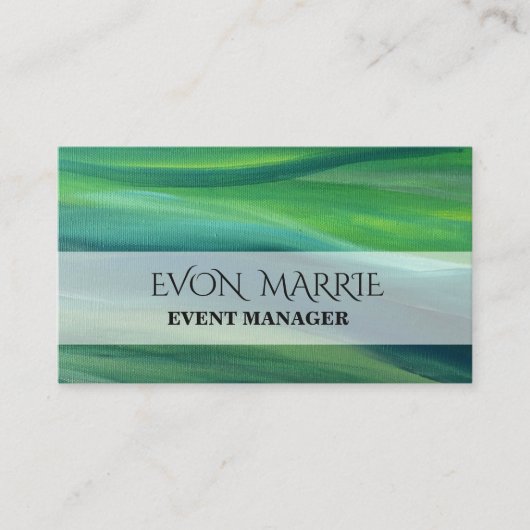 Elegante Green Business Card Visitenkarte (Vorderseite)