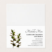 Elegante Green Business Card Visitenkarten (Außenseite Aufgefaltet)