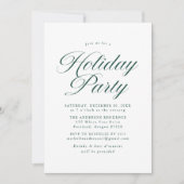 Elegante Green Calligraphy Script Holiday Party Einladung (Vorderseite)