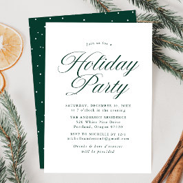 Elegante Green Calligraphy Script Holiday Party Einladung