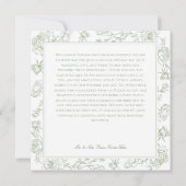 Elegante Green Chinoiserie Bird & Wappen Wedding Dankeskarte (Rückseite)