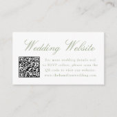 Elegante Green Chinoiserie Wedding Website QR Code Begleitkarte (Vorderseite)