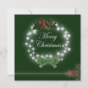 Elegante Green Christmas Dinner Party Einladung