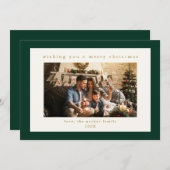 Elegante Green Custom Foto Weihnachtskarte Feiertagskarte (Vorne/Hinten)